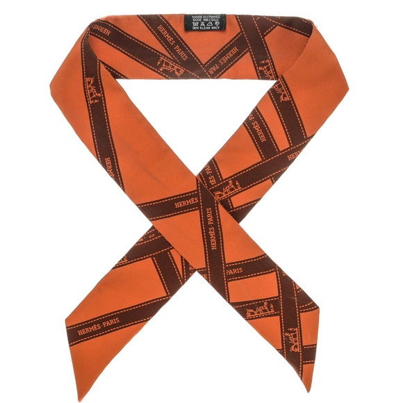 Hermes Accessories - Hermès Silk Bolduc Twilly Orange